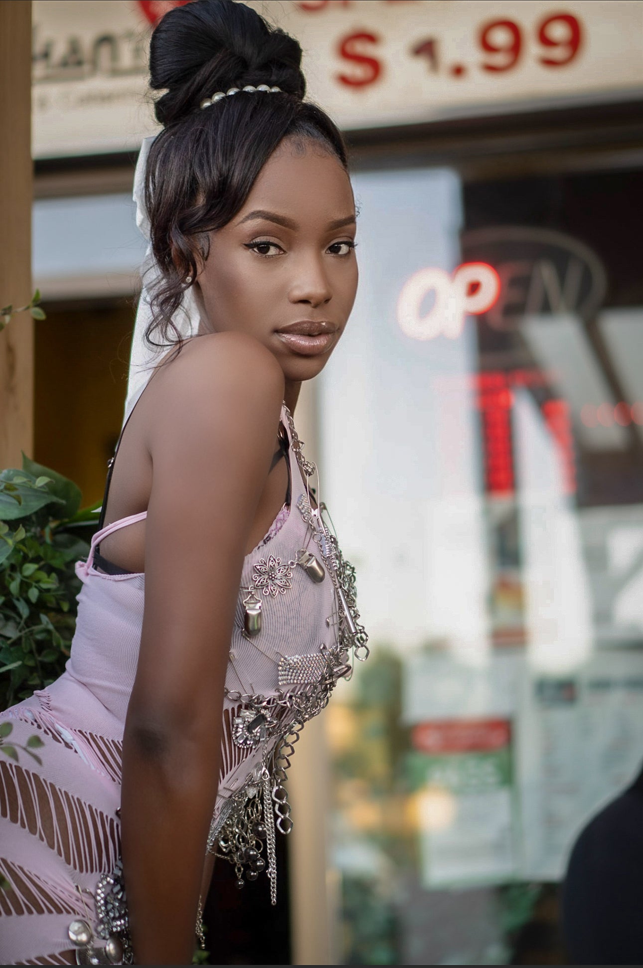 Baby Pink Barb Embellished Dress