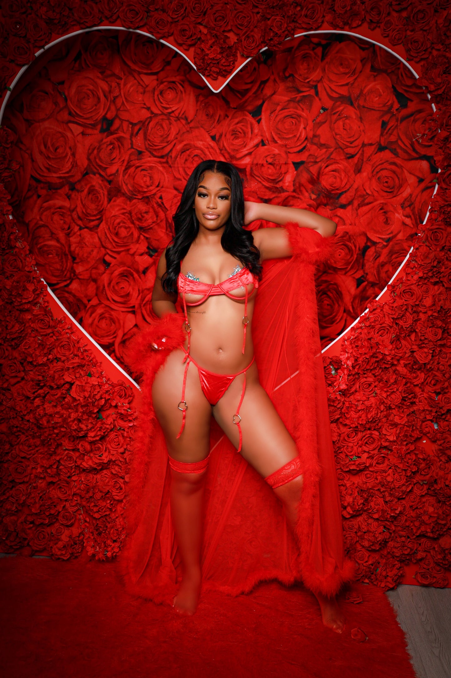 Luscious Moments Red Lingerie Set