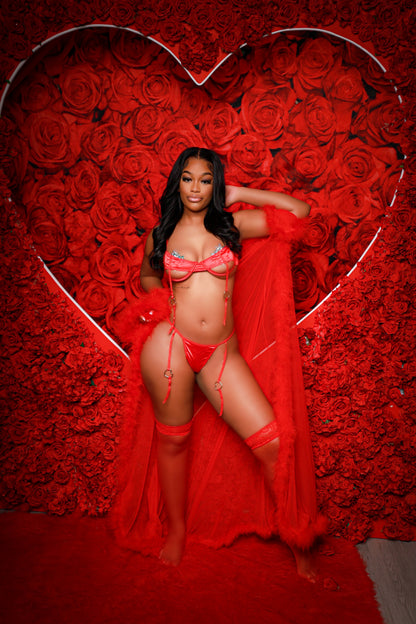 Luscious Moments Red Lingerie Set