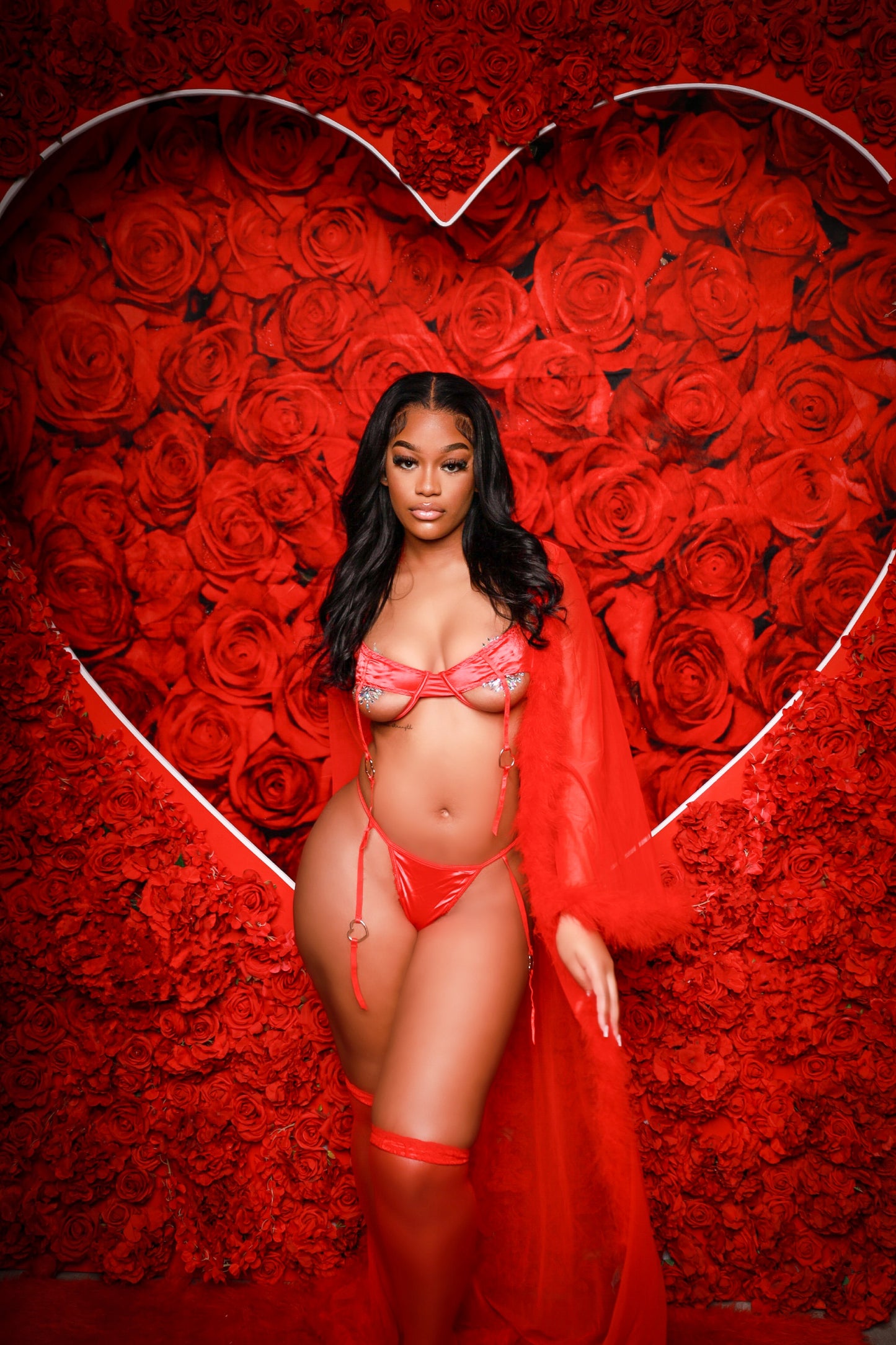 Luscious Moments Red Lingerie Set