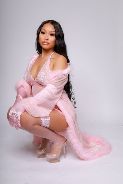 Pink Sheer Your Love Babydoll Set