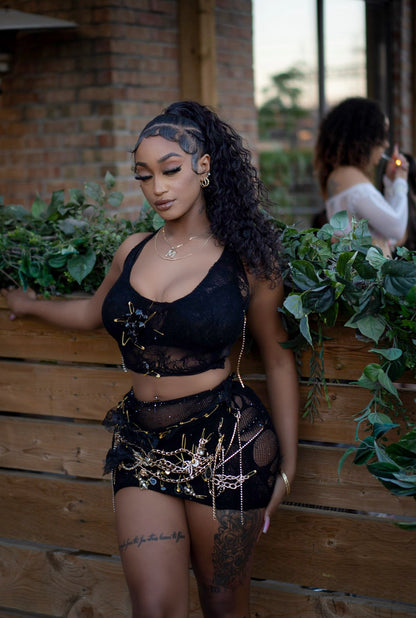 Baddest in the Room Embellished Skirt Set