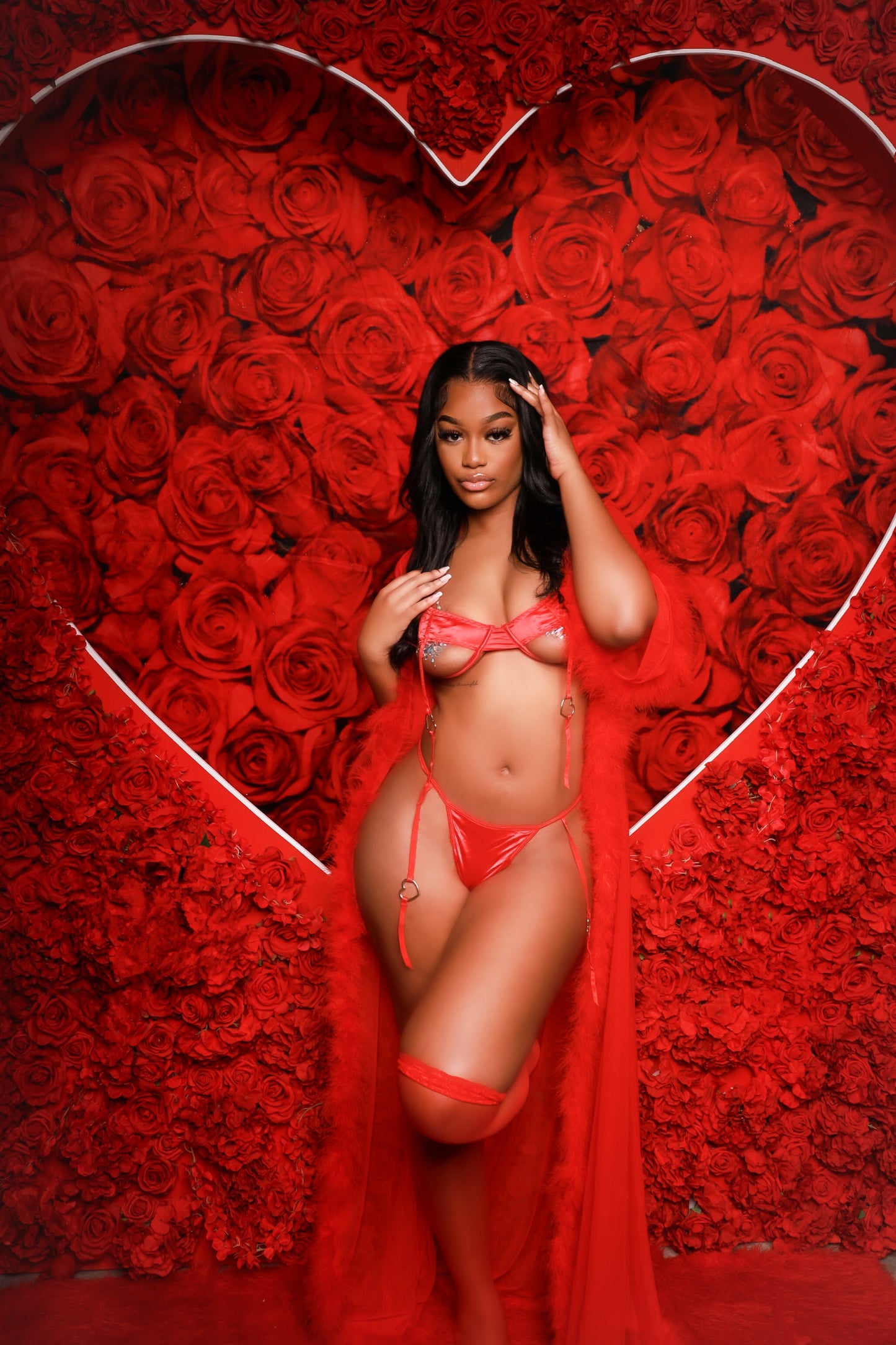 Luscious Moments Red Lingerie Set