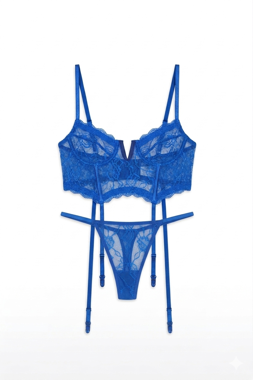 Cobalt Confidence Corset Set