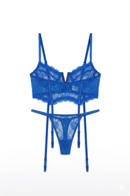 Cobalt Confidence Corset Set