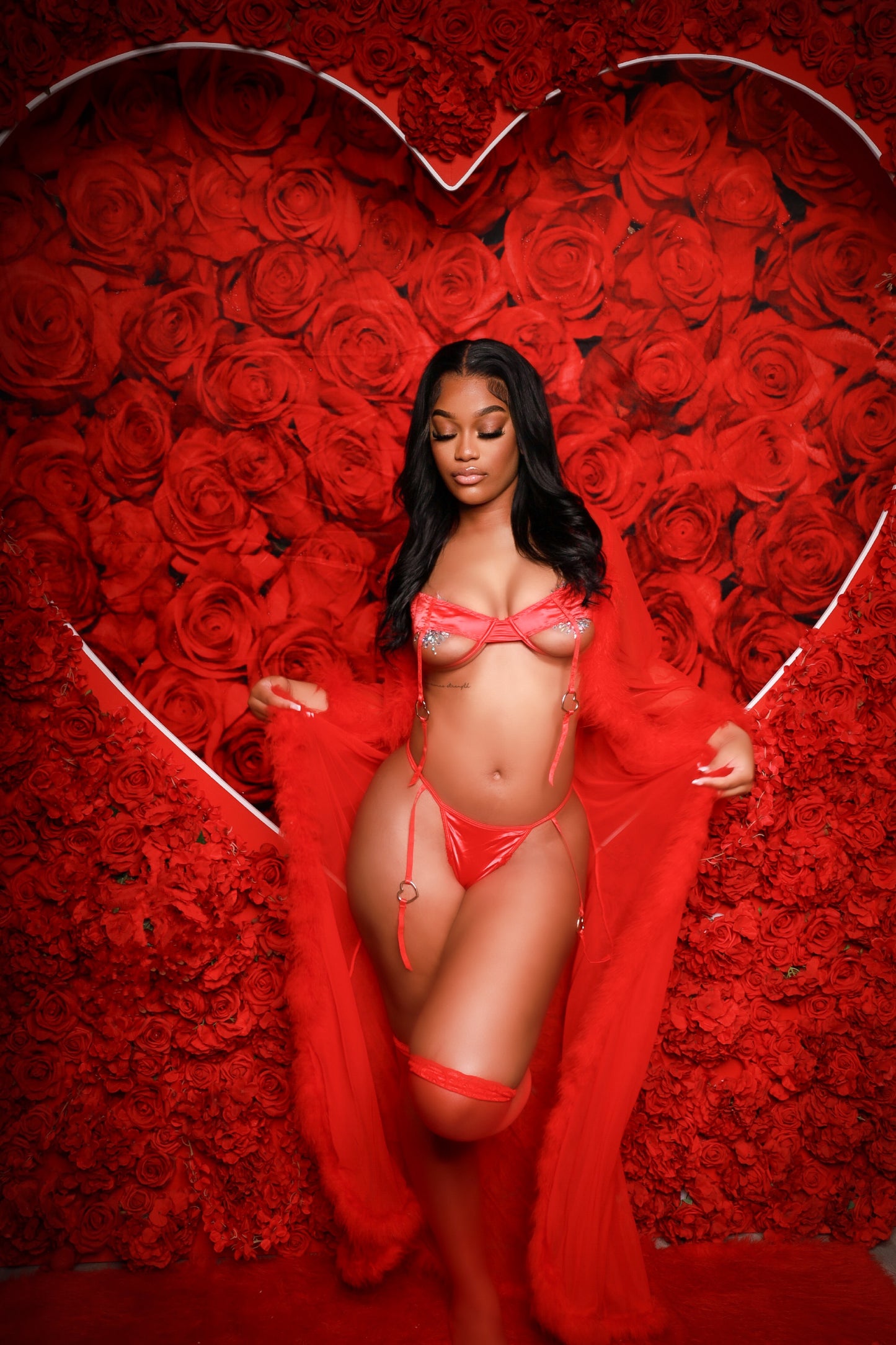 Luscious Moments Red Lingerie Set