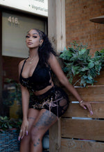 Load image into Gallery viewer, Baddest in the room embellished skirt set
