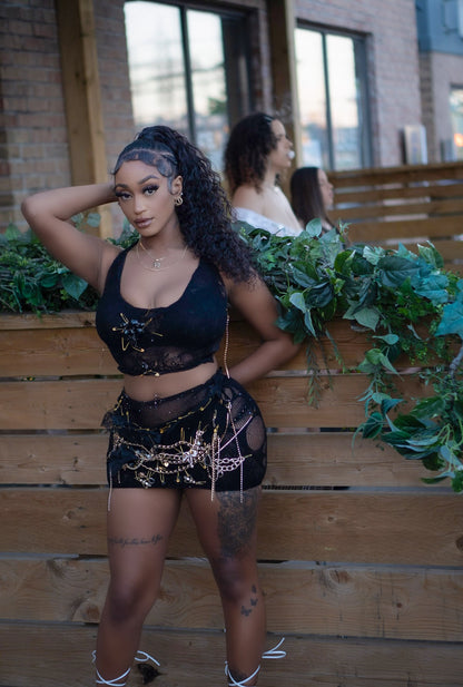 Baddest in the Room Embellished Skirt Set