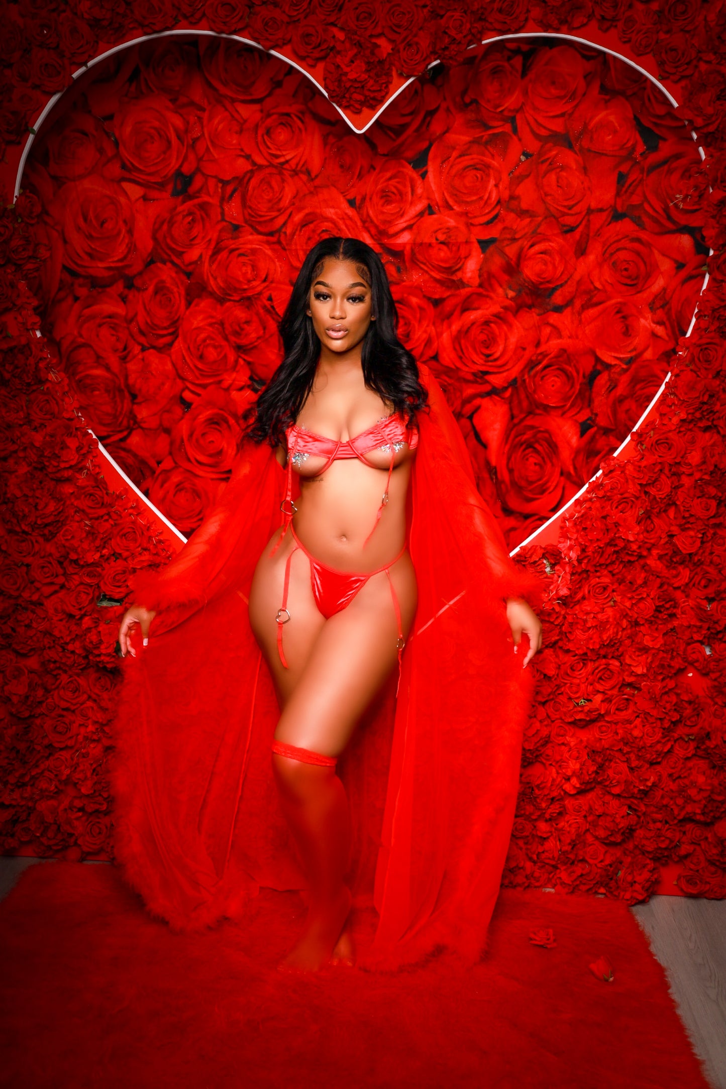 Luscious Moments Red Lingerie Set