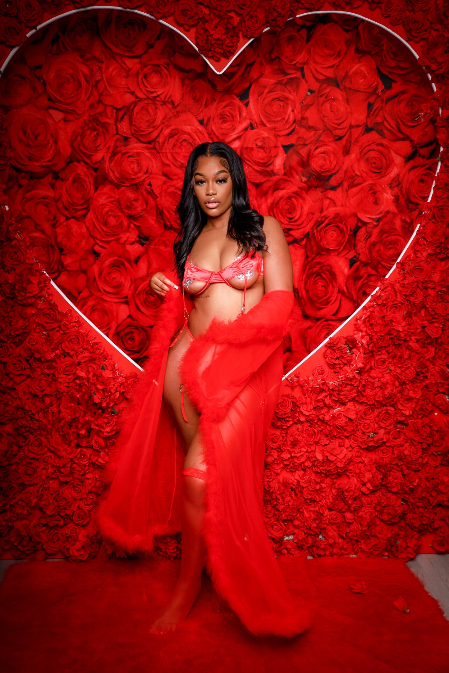 Luscious Moments Red Lingerie Set