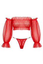 Load image into Gallery viewer, Sheer romance lingerie set
