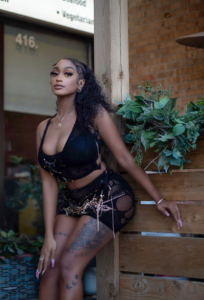 Baddest in the Room Embellished Skirt Set