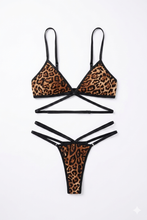 Load image into Gallery viewer, Make Me Purr Leopard lingerie Set
