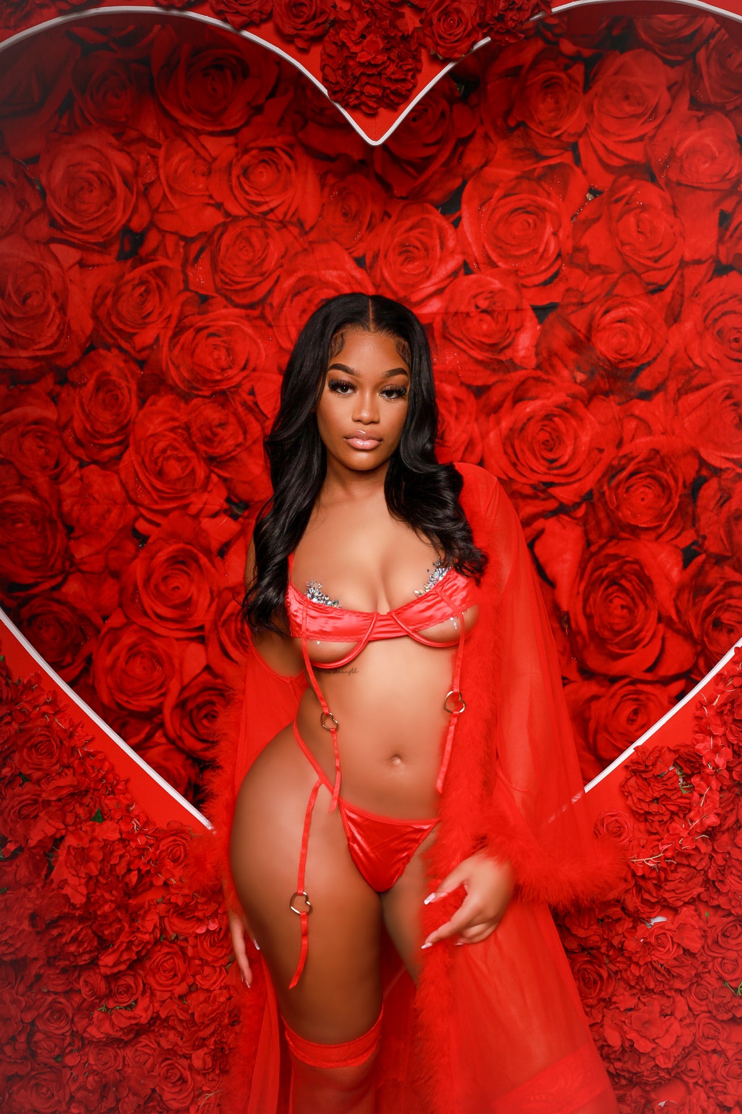 Luscious Moments Red Lingerie Set