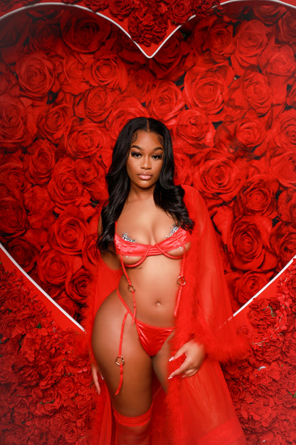 Luscious Moments Red Lingerie Set