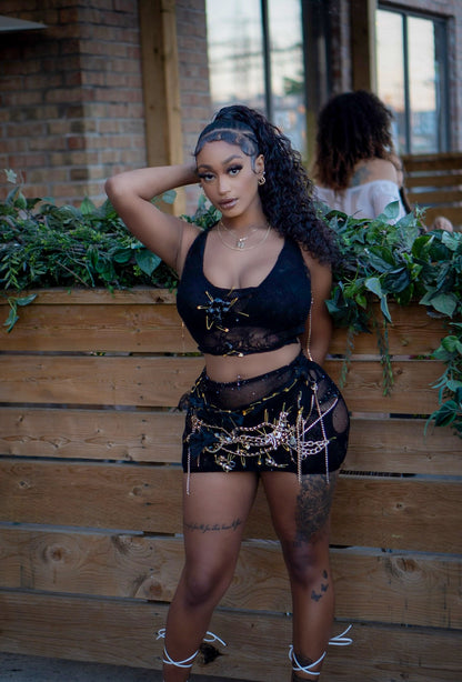 Baddest in the Room Embellished Skirt Set