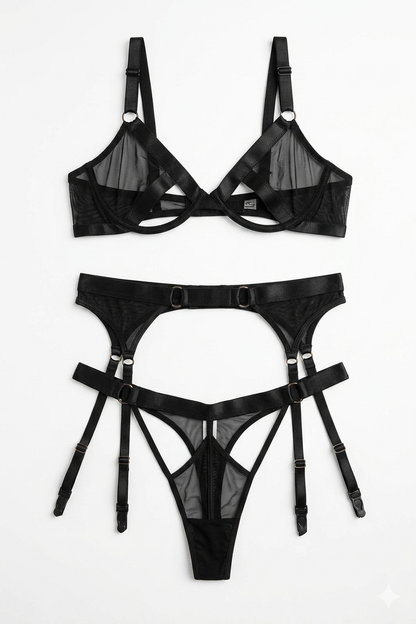 Sheer Perfection Black Lingerie Set