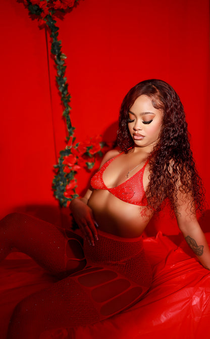Red You're a Gem Garter Set