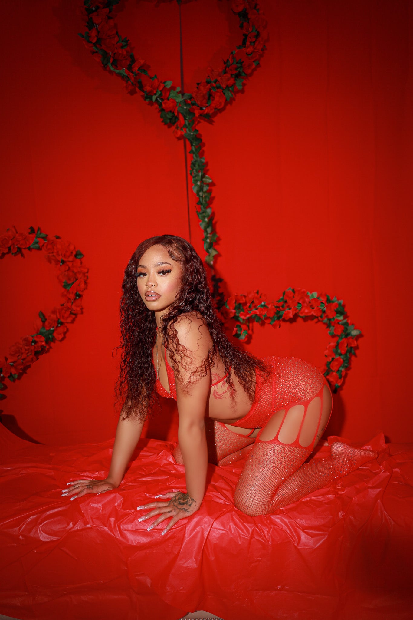 Red You're a Gem Garter Set