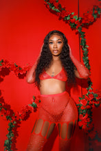 Load image into Gallery viewer, Red You're A Gem garter Set
