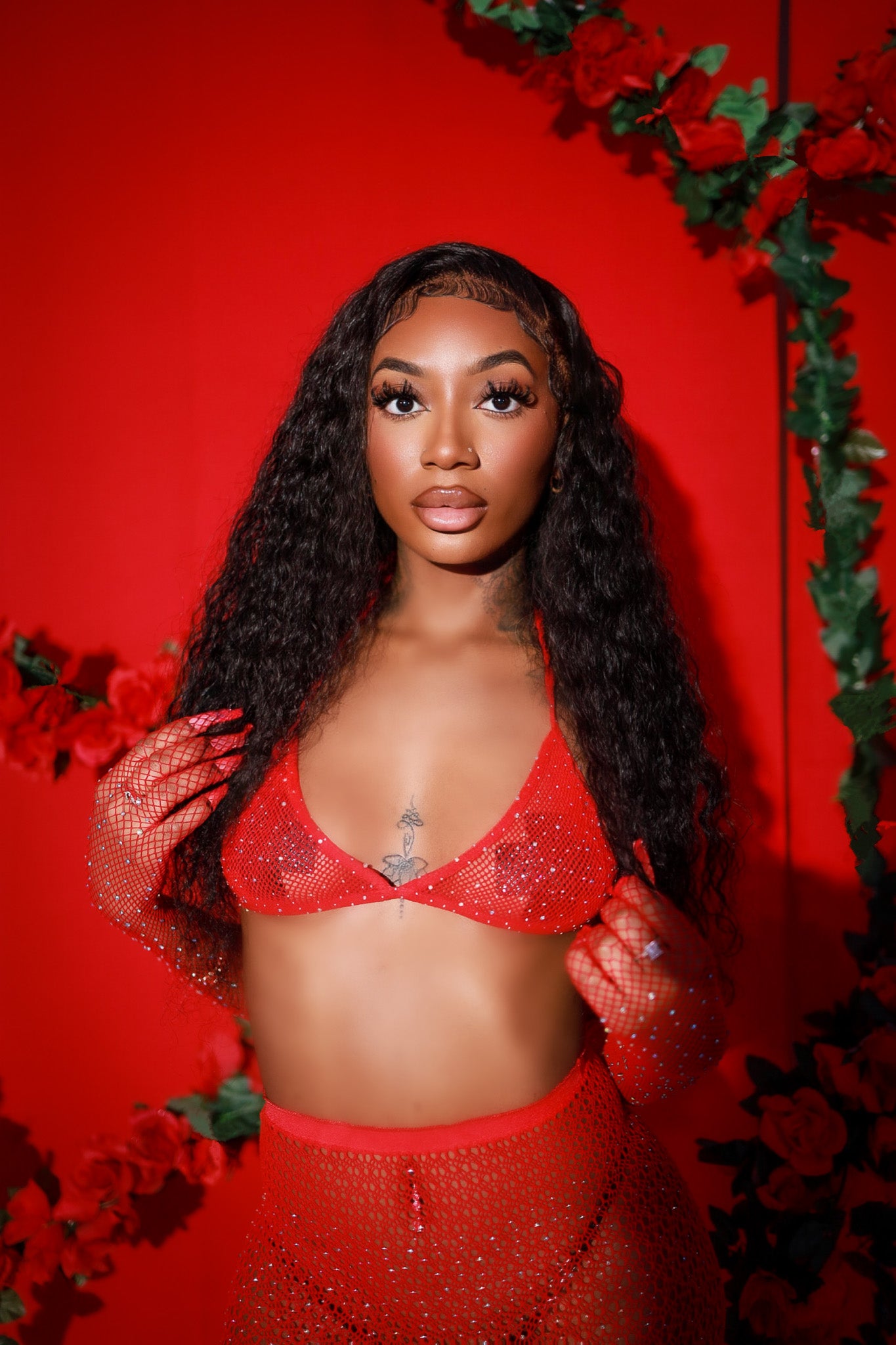Red You're a Gem Garter Set