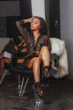 Load image into Gallery viewer, Dreaming in lust noir robe set
