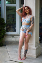 Load image into Gallery viewer, Baby blue Shimmer lingerie set
