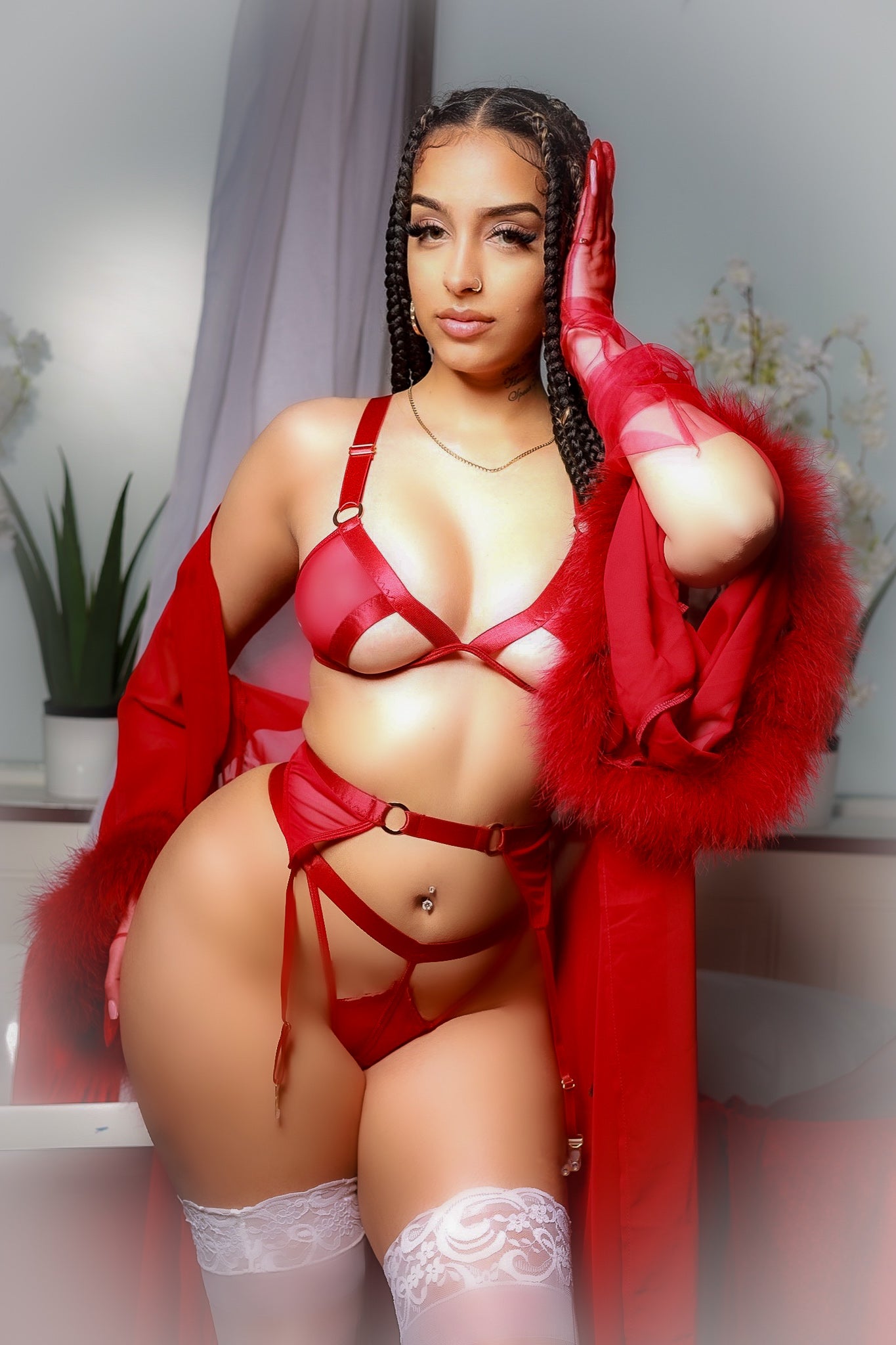 Sheer Perfection Red Lingerie Set