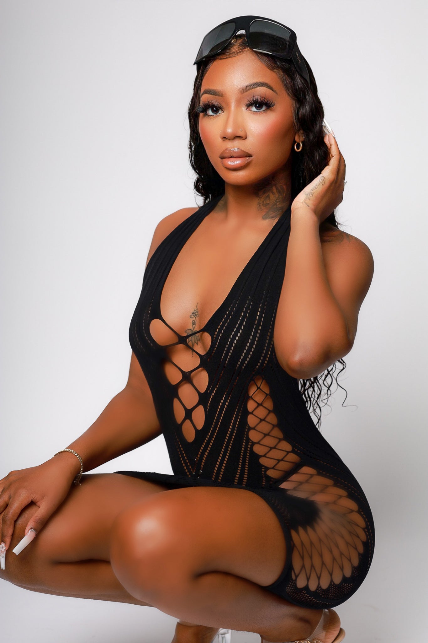 Breaking News Noir Mini Dress