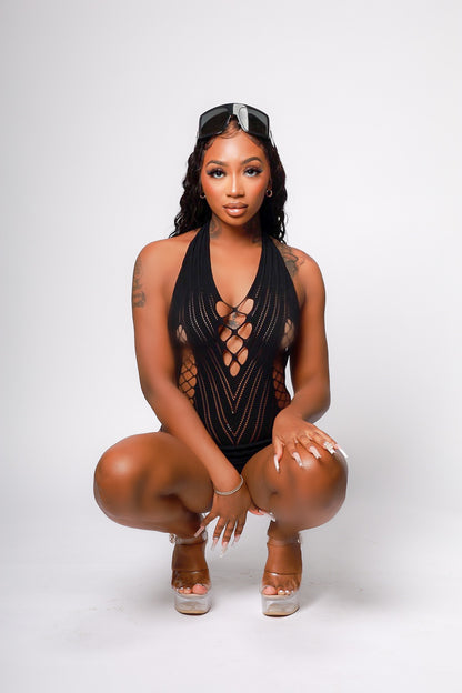 Breaking News Noir Mini Dress