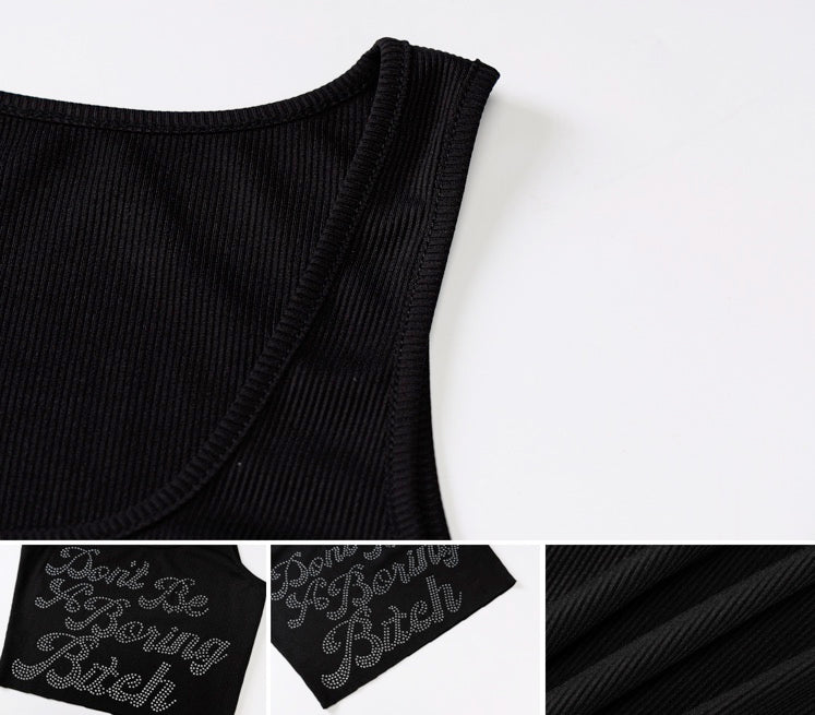 Don't Be a Boring Bishh Ribbed Crop Tank
