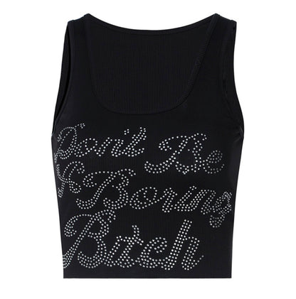 Don't Be a Boring Bishh Ribbed Crop Tank